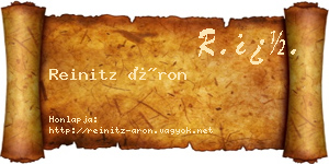 Reinitz Áron névjegykártya